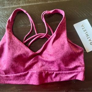 Athleta Pink Sports Bra with Criss-Cross Back